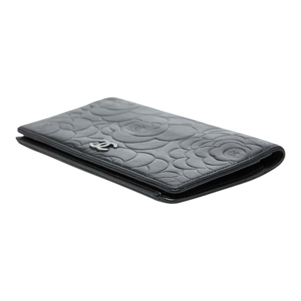CHANEL Black Lambskin Leather Logo Wallet - Picture 4 of 11